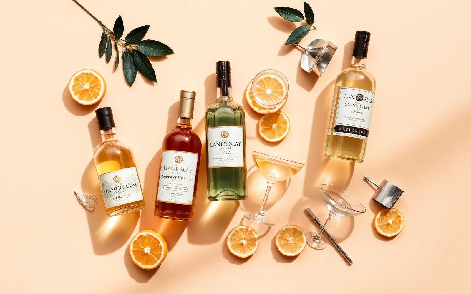 Curated drinks flat lay